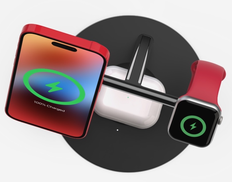 Зарядний пристрій бездротовий Belkin 3в1 MagSafe iPhone/Watch/AirPods Fast charger, білий