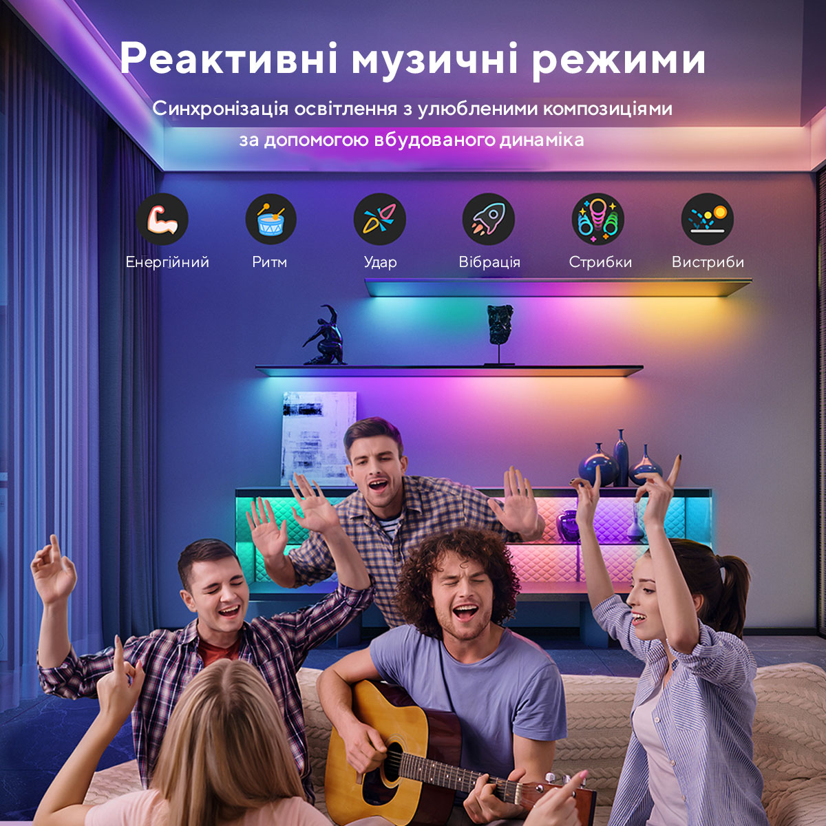 Стрічка світлодіодна розумна Govee H619A LED Strip Light With Protective Coating, 5м, RGBIC, WI-FI/Bluetooth, білий