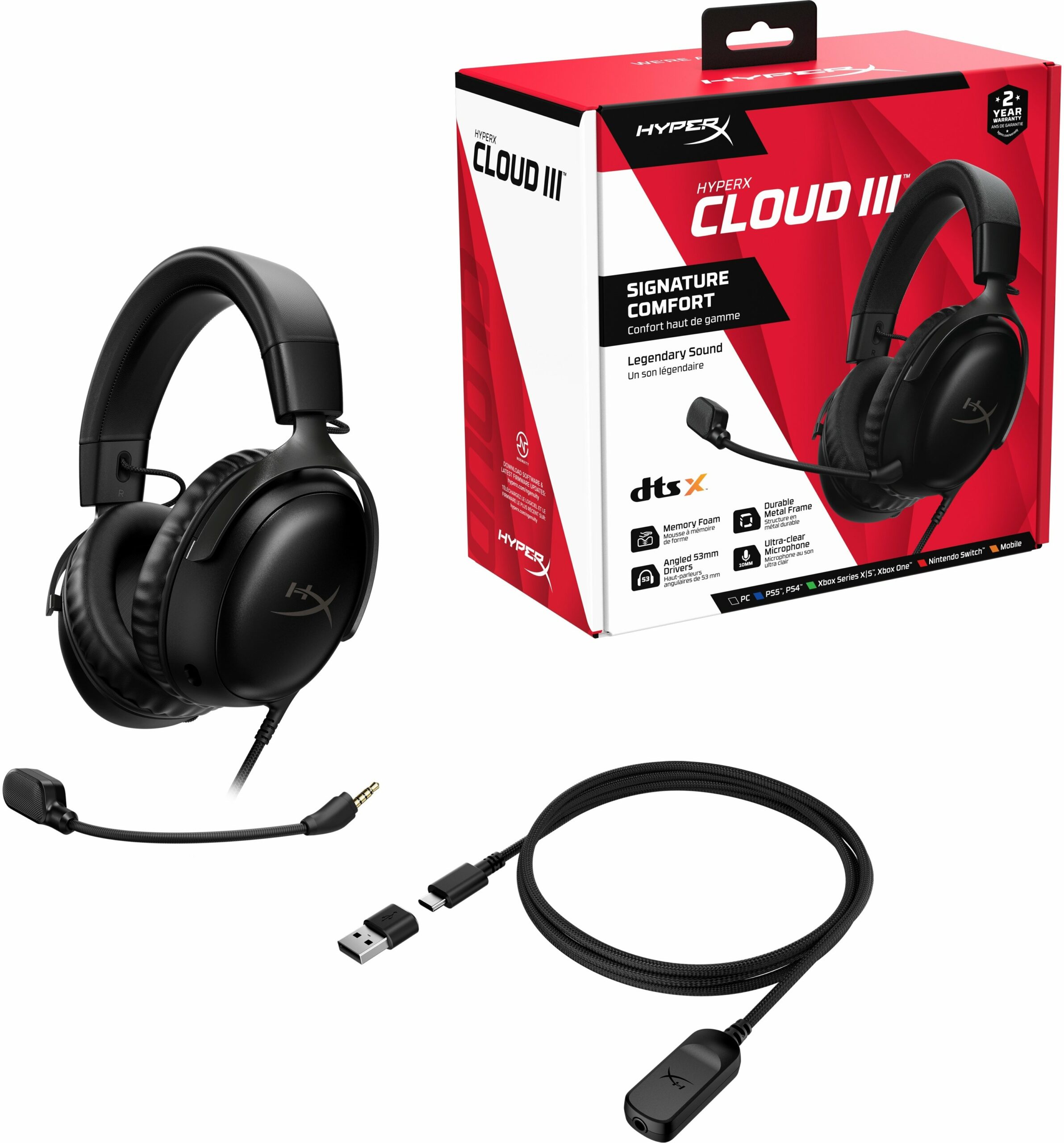 Игровая гарнитура HyperX Cloud III Black (727A8AA)