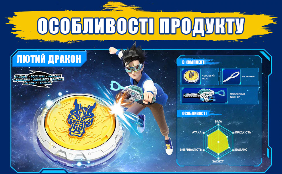 Дзиґа Infinity Nado VI Starter Pack Лютий Дракон (Fury Wave Dragon)