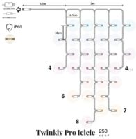 Smart LED Гірлянда Twinkly Pro Icicle AWW 250, AWG22, IP65,