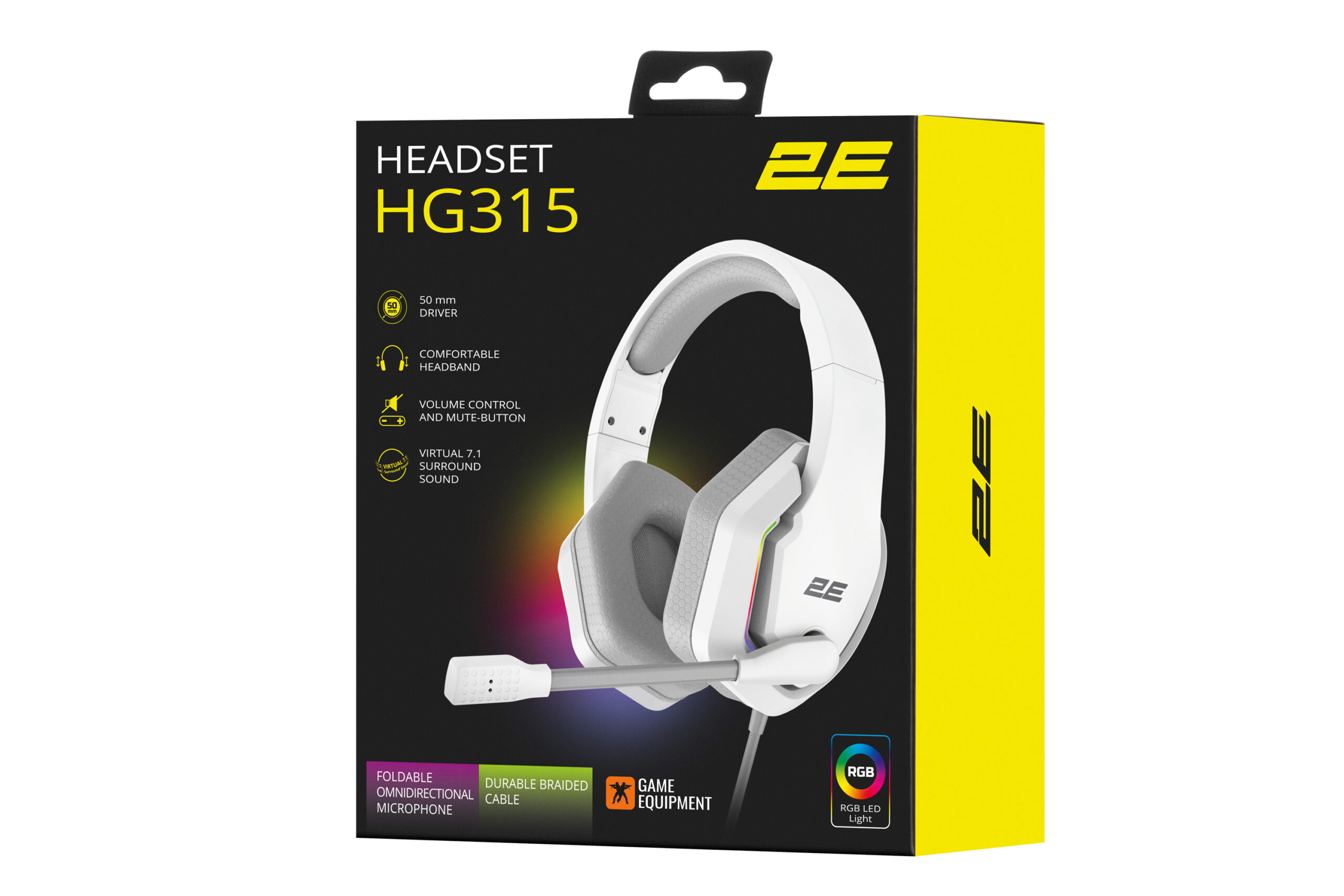 Ігрова гарнітура 2E Gaming HG315 RGB USB 7.1 White