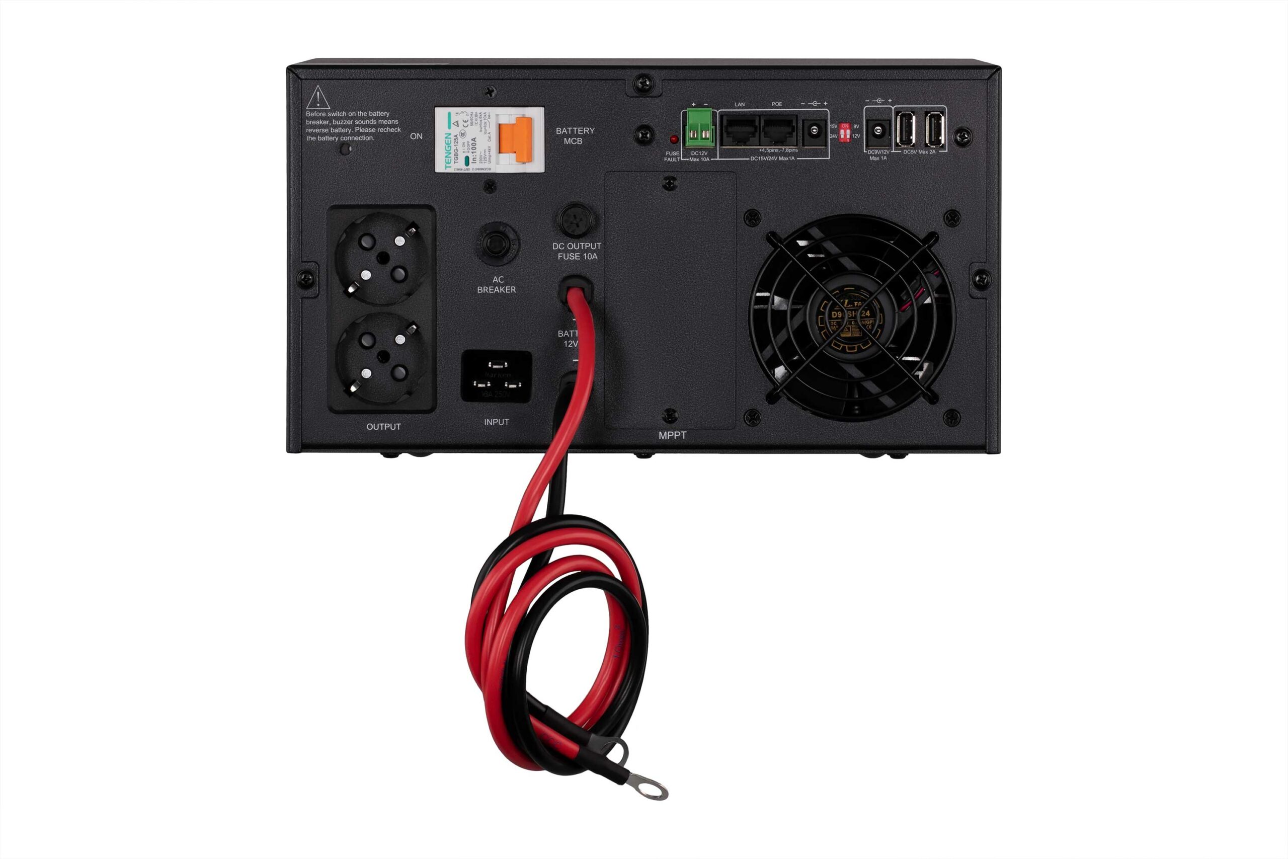 Інвертор 2E HI1000, 1000W, 12V – 230V, LCD, AVR, + DC output (2E-HI1000)