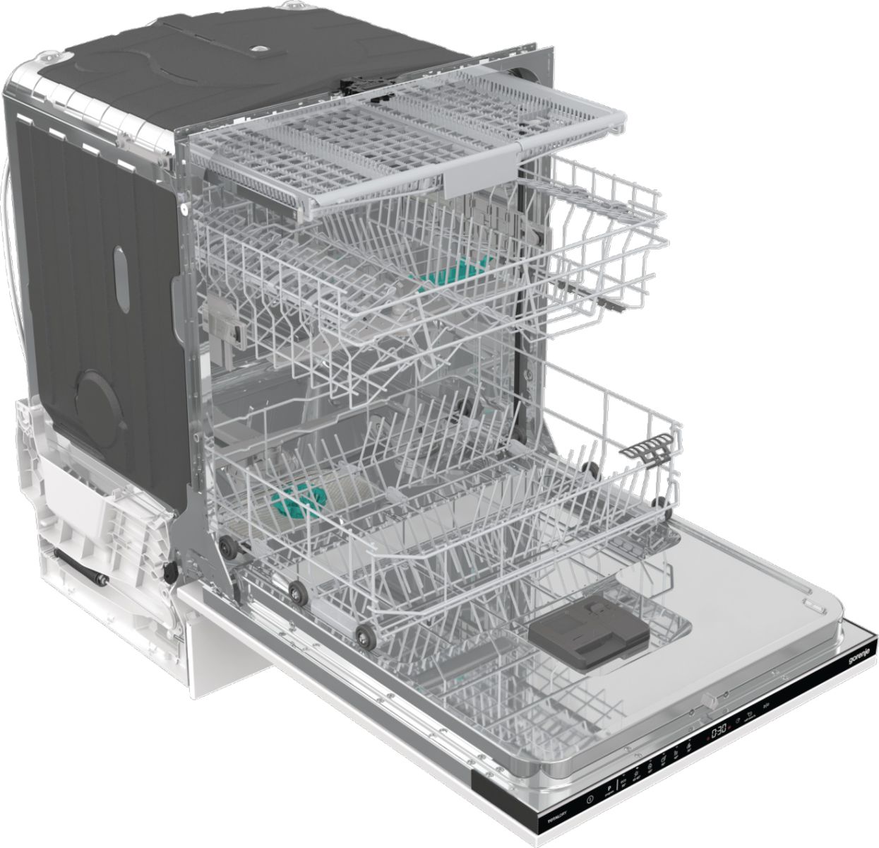 Посудомийна машина Gorenje вбудовувана, 16компл., A+++, 60см, AquaStop, автоматичне відчинення, сенсорн.упр, 3и кошики, білий