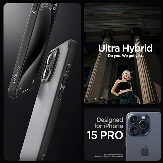 Чохол Spigen для Apple iPhone 15 Pro Ultra Hybrid, Frost Black (ACS06709)