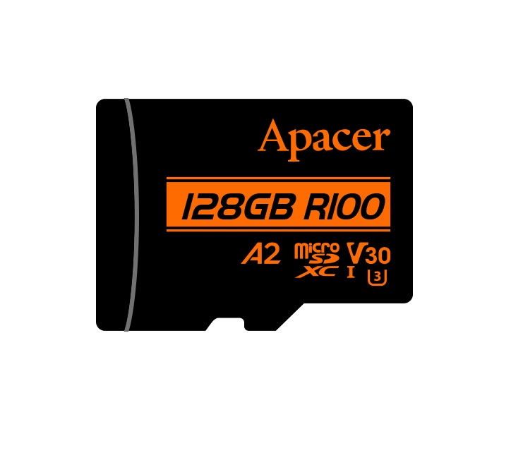 Карта пам'яті Apacer microSD 128GB C10 UHS-I U3 A2 R100/W80MB/s + SD