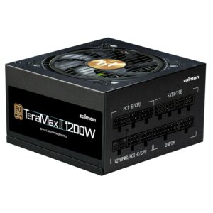 Блок питания Zalman Teramax 2  (1200W), >90%, 80+ Gold, 120мм, 1xMB 28pin (18+10), 2xCPU 8pin(4+4), 3xMolex, 12xSATA, 4xPCIe 8pi