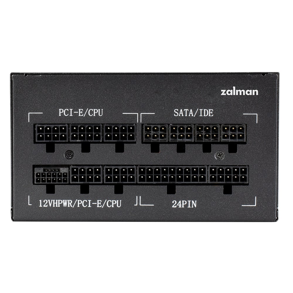 Zalman Блок живлення Teramax 2 (750W) >90% 80+ Gold 120мм 1xMB 18pin+10pin 2xCPU 8pin(4+4) 3xMolex 8xSATA 3xPCIe 8pin(6+2) 1x12VHPWR Fully Modular