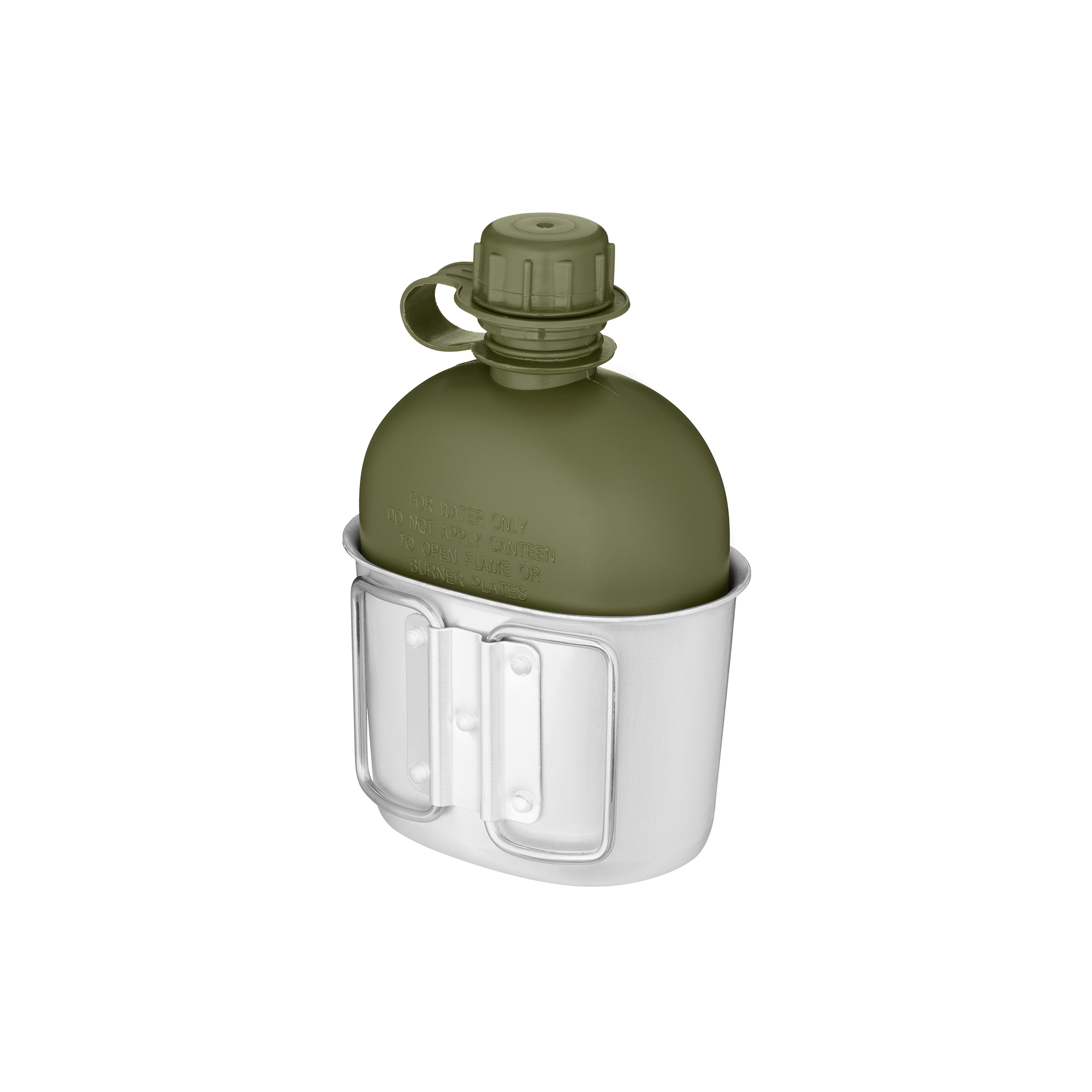 Фляга тактична у чохлі 2E Flask WB01, 1л, з кружкою для їжі, олива