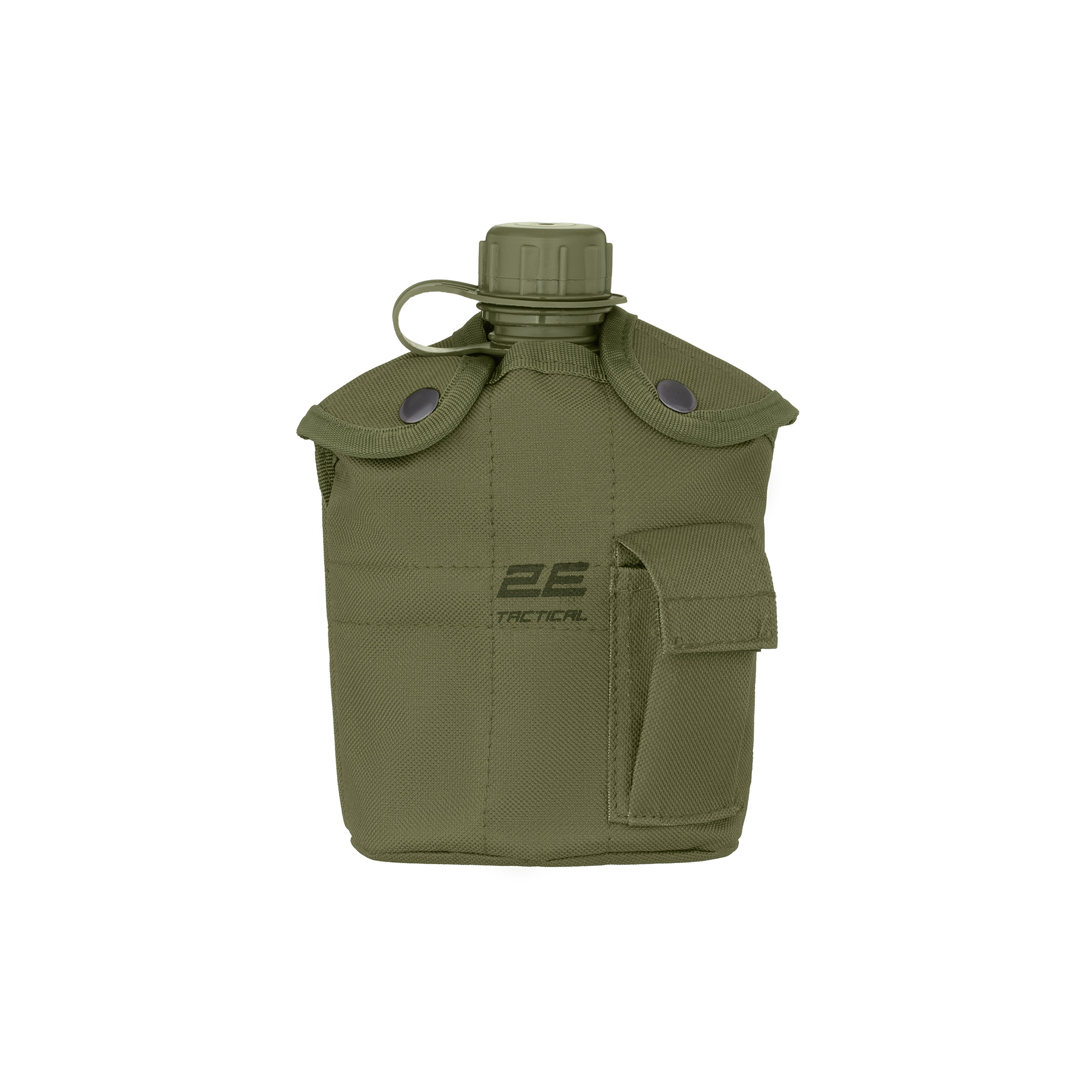 Фляга тактична у чохлі 2E Flask WB01, 1л, з кружкою для їжі, олива