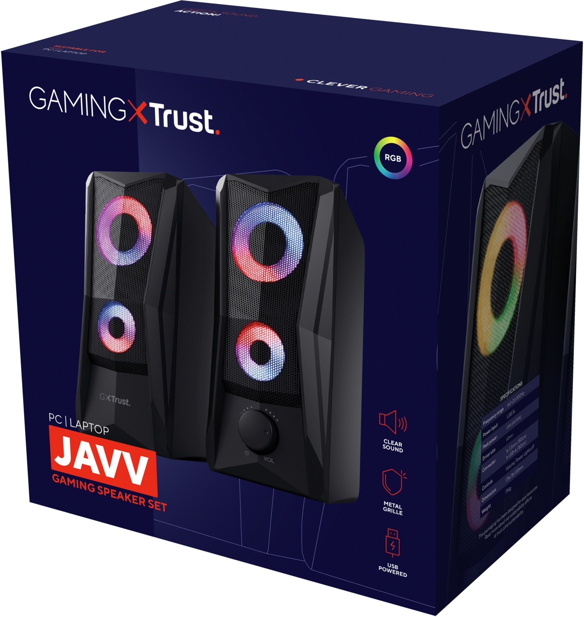 Акустична система Trust GXT 606 JAVV 2.0 USB/AUX RGB Black (25108_TRUST)