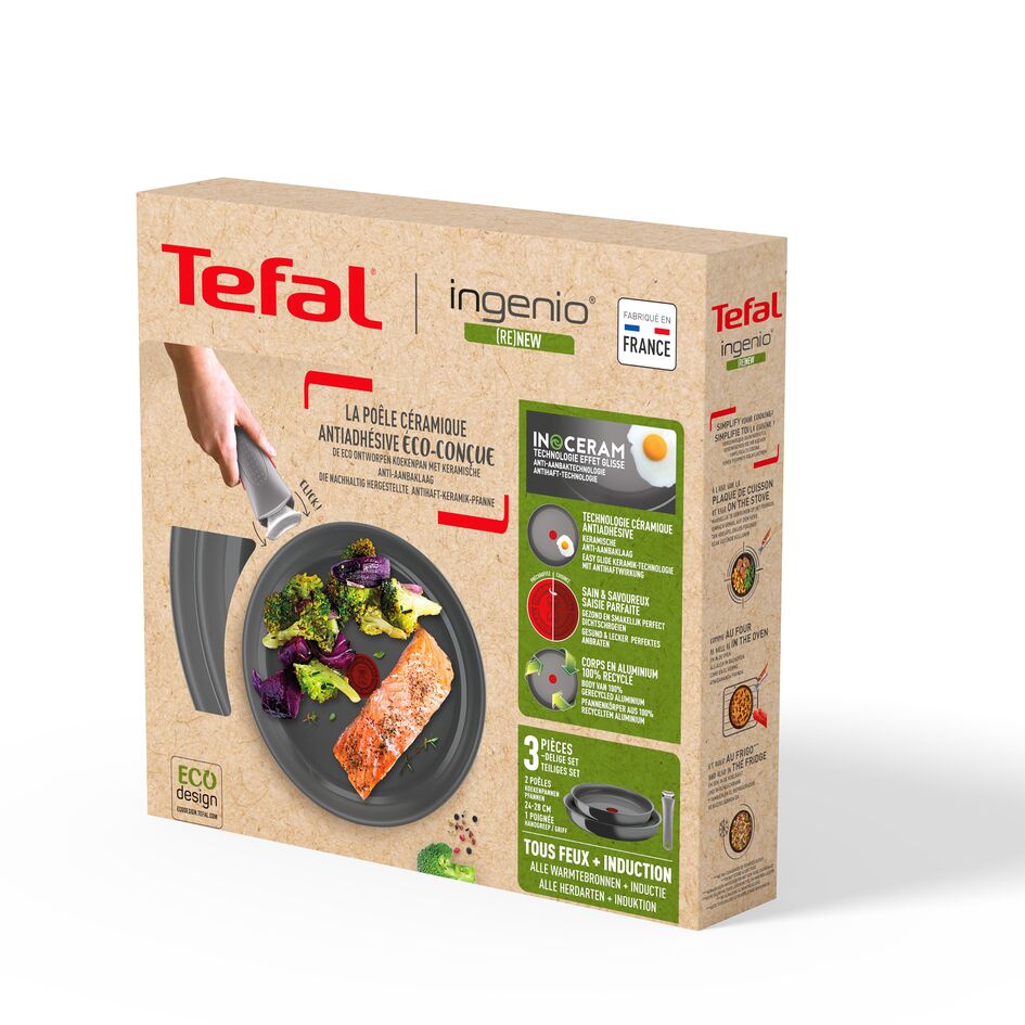 Набір посуду Tefal Ingenio Renew, ручка, що знімається, 3 предмети (L2609502)