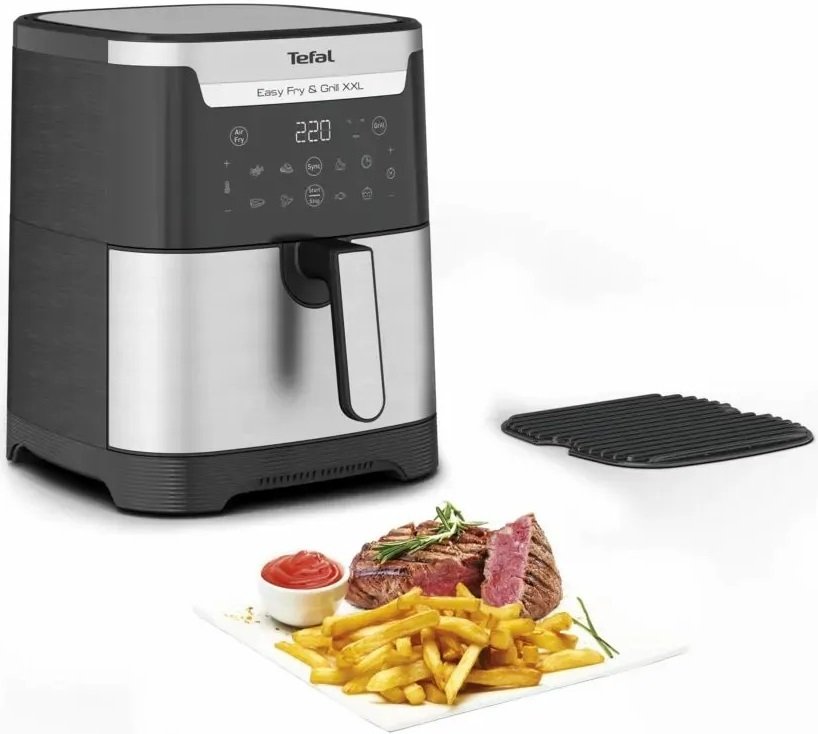 Мультипіч Tefal EasyFry&Grill XXL, 1830Вт, чаша-6.5л, сенсорне керув., 8 програм, пластик, чорно-сірий