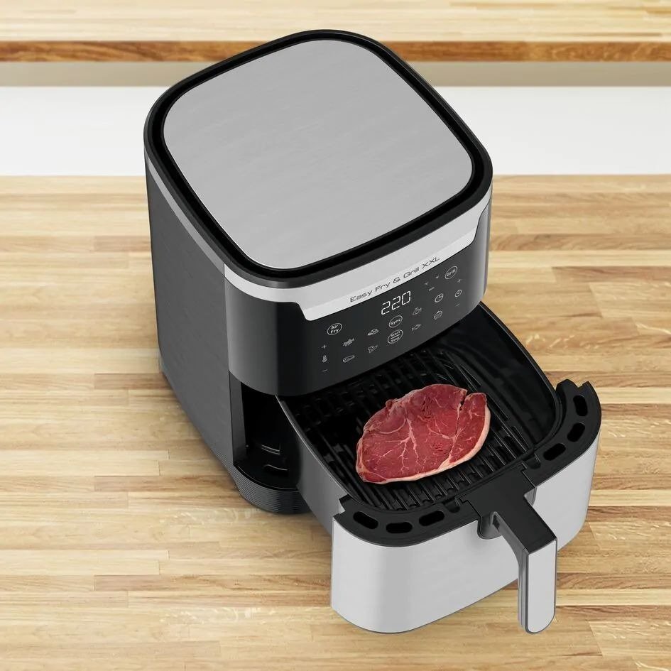 Мультипіч Tefal EasyFry&Grill XXL, 1830Вт, чаша-6.5л, сенсорне керув., 8 програм, пластик, чорно-сірий