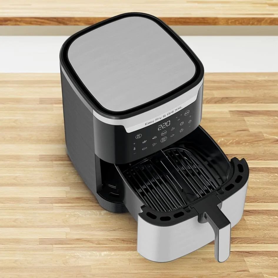 Мультипіч Tefal EasyFry&Grill XXL, 1830Вт, чаша-6.5л, сенсорне керув., 8 програм, пластик, чорно-сірий