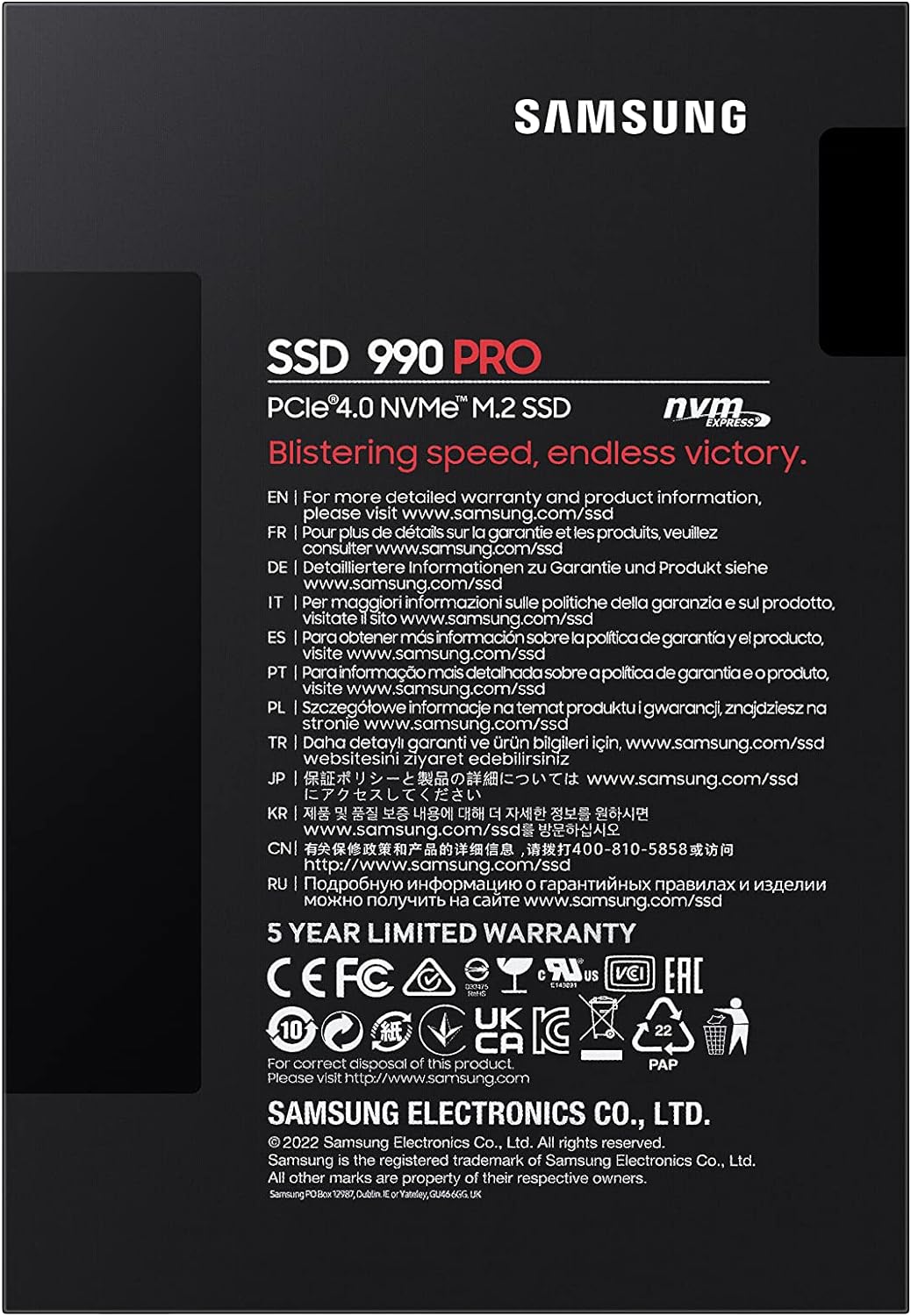 SSD накопичувач SAMSUNG M.2 2TB PCIe 4.0 (NVMe) (MZ-V9P2T0BW)