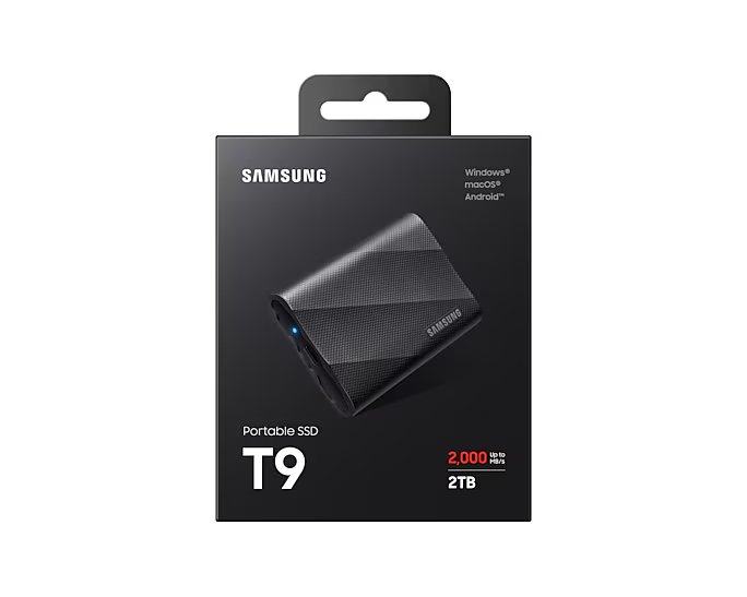 Портативний SSD Samsung 2TB USB 3.2 Gen 2 Type-C T9 Black (MU-PG2T0B/EU)