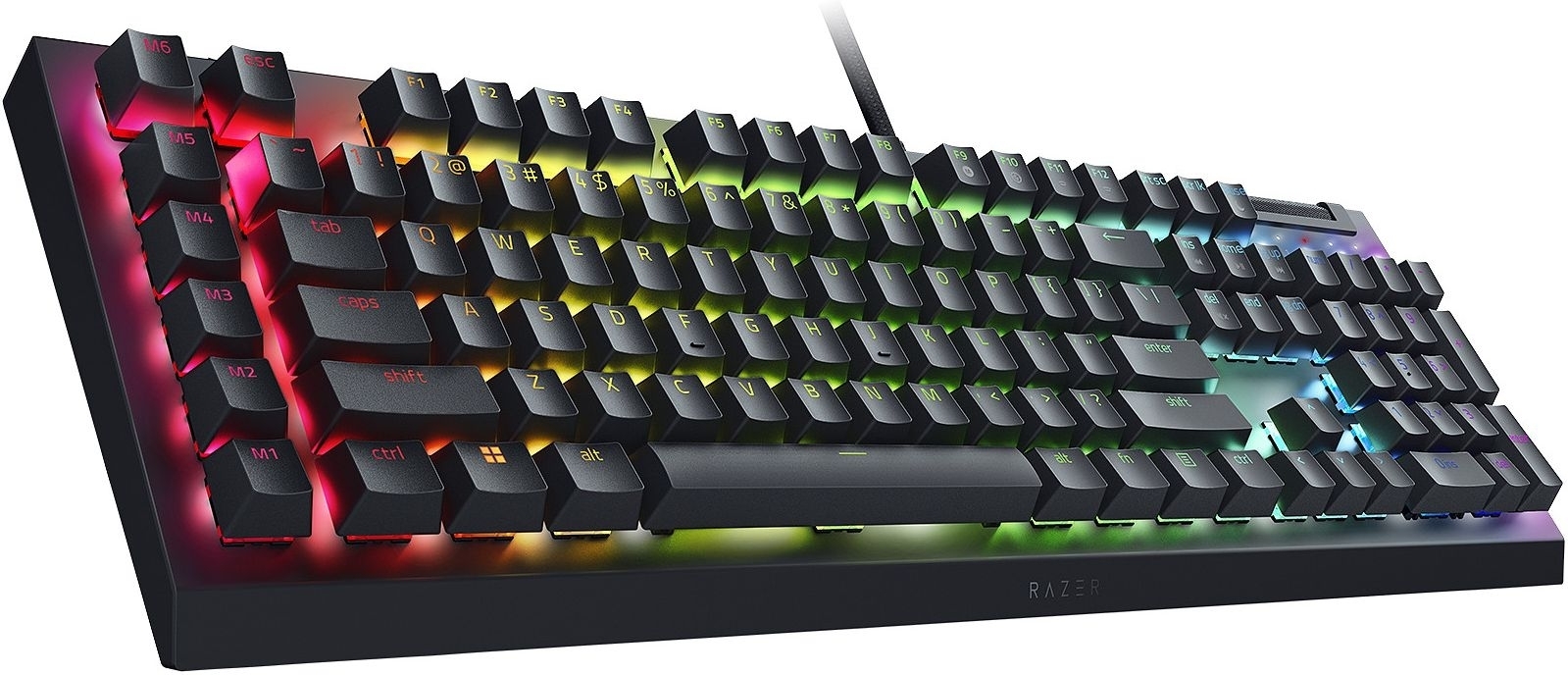 Ігрова клавіатура Razer BlackWidow V4 X, 110key, Yellow Switch, USB-A, EN/RU, RGB, Black (RZ03-04702500-R3R1)