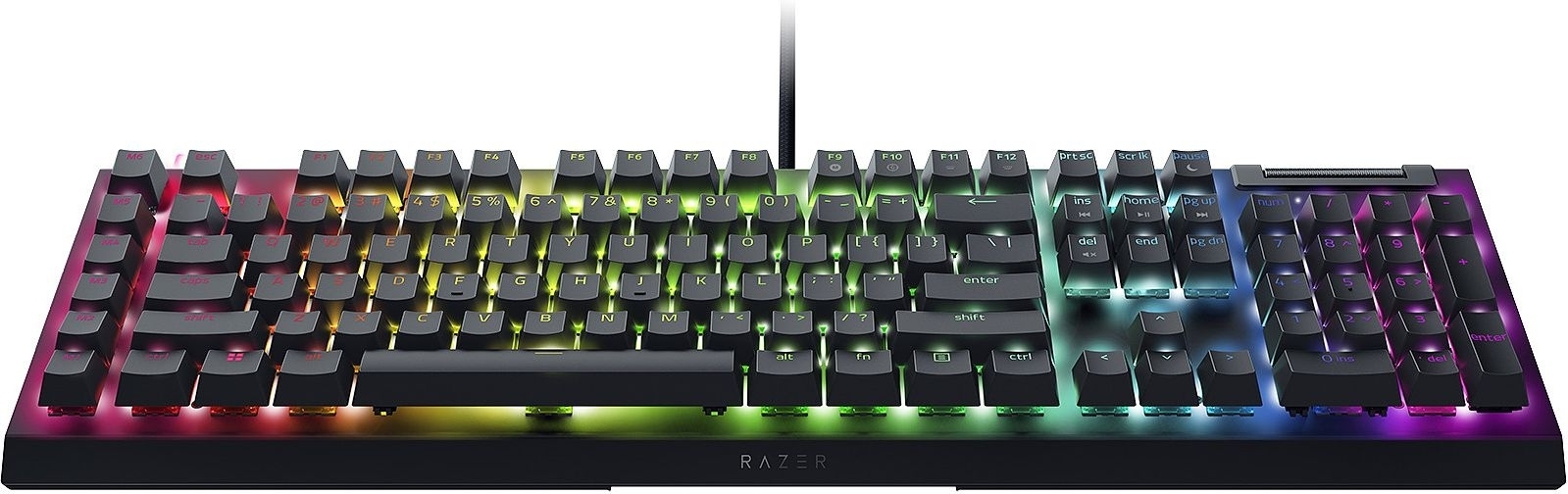 Ігрова клавіатура Razer BlackWidow V4 X, 110key, Yellow Switch, USB-A, EN/RU, RGB, Black (RZ03-04702500-R3R1)