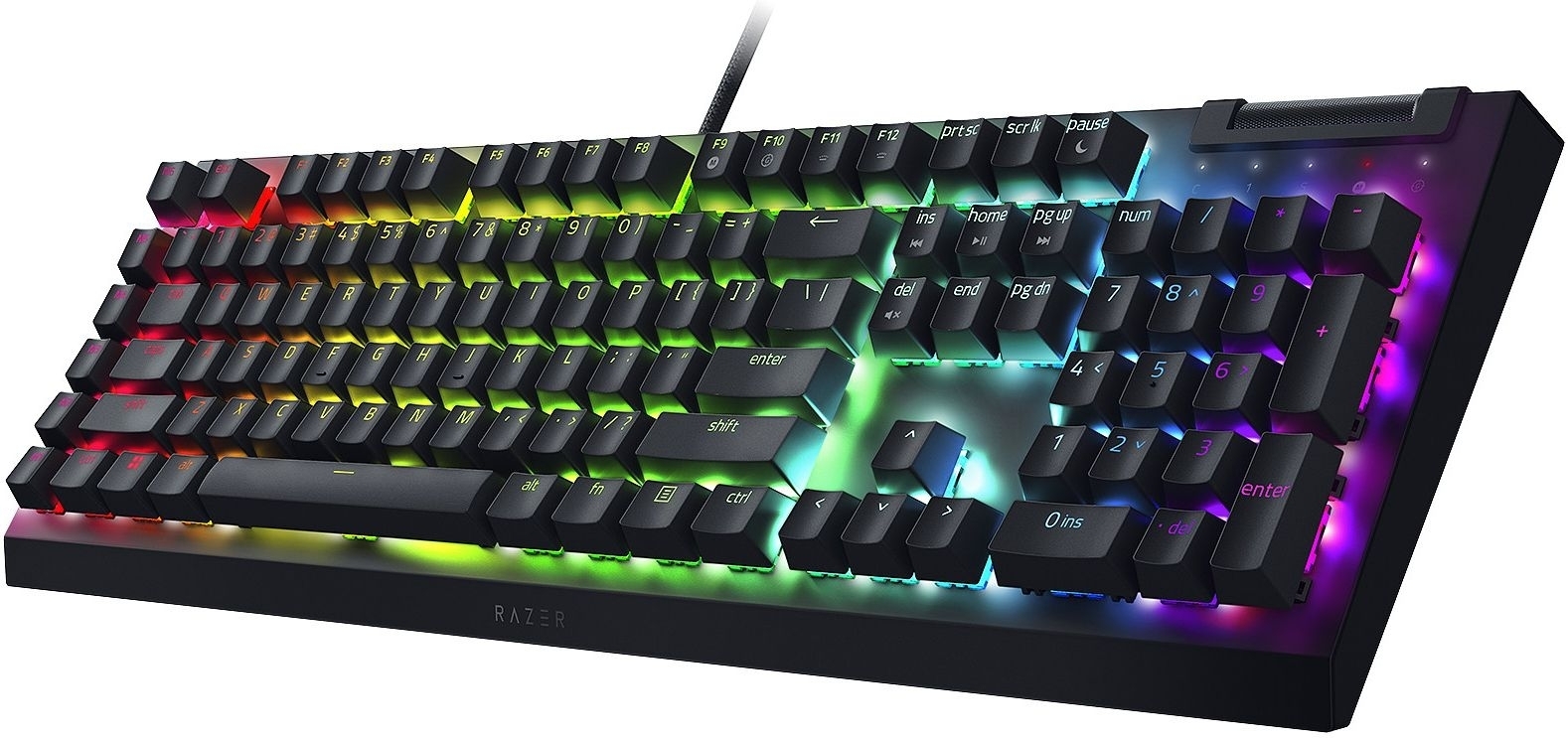 Ігрова клавіатура Razer BlackWidow V4 X, 110key, Yellow Switch, USB-A, EN/RU, RGB, Black (RZ03-04702500-R3R1)