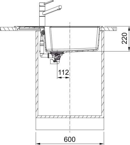 Мийка кухонна Franke Urban, фраграніт, прямокутник, з крилом, 780х500х220мм, чаша - 1, накладна, UBG 611-78 XL , онікс