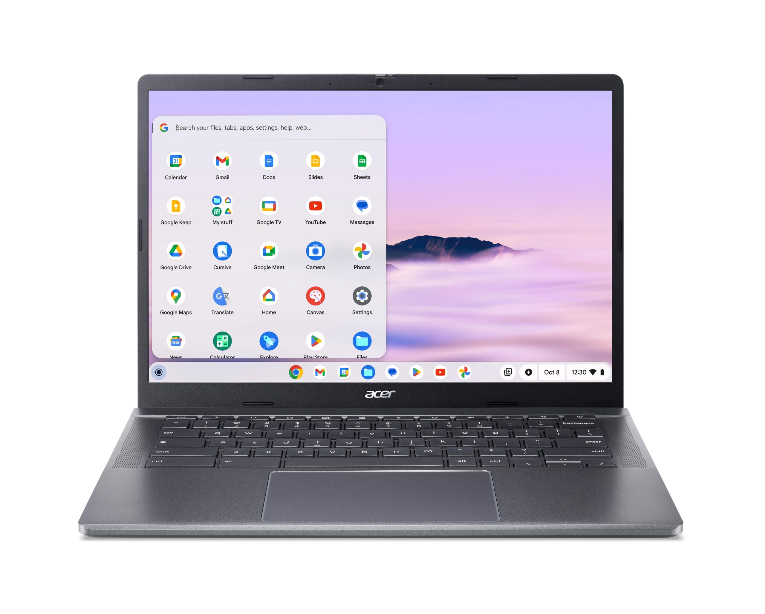 Acer Ноутбук Chromebook Plus CB514-3HT 14" WUXGA IPS Touch, AMD R3-7320C, 8GB, F512GB, UMA, ChromeOS, сірий