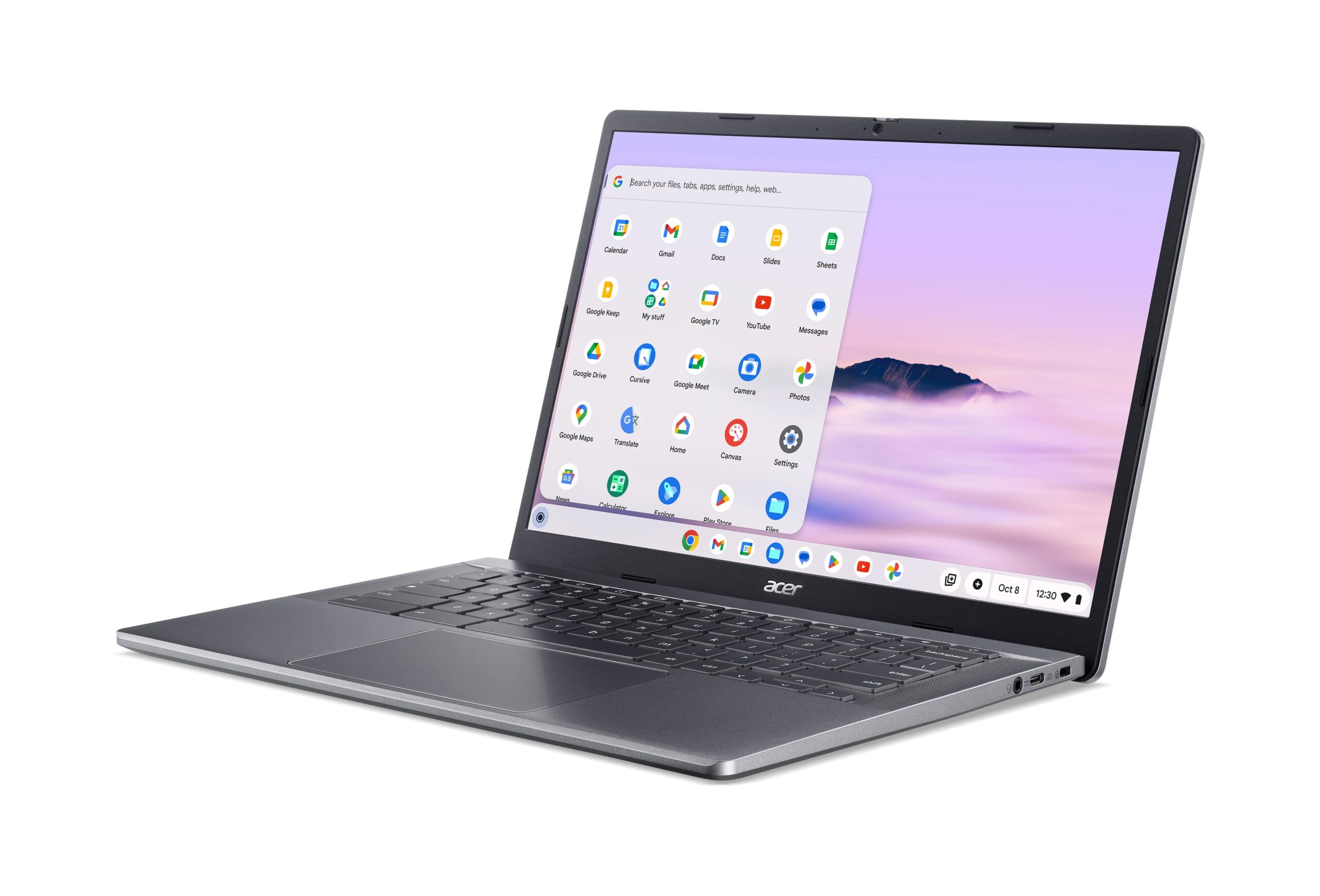 Acer Ноутбук Chromebook Plus CB514-3HT 14" WUXGA IPS Touch, AMD R3-7320C, 8GB, F512GB, UMA, ChromeOS, сірий