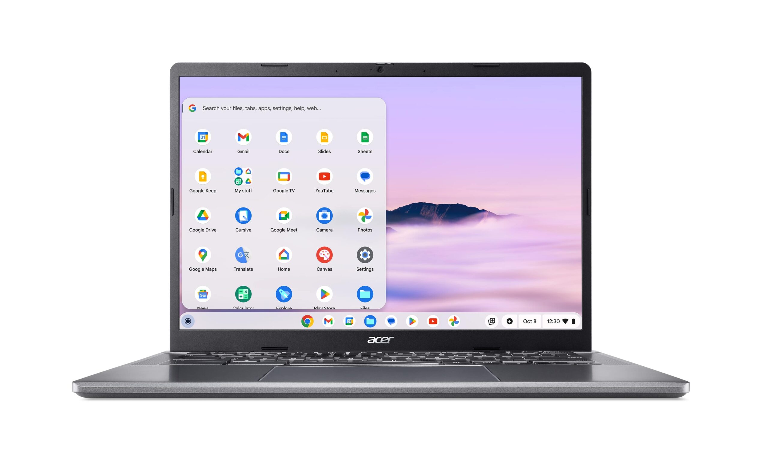 Acer Ноутбук Chromebook Plus CB514-3HT 14" WUXGA IPS Touch, AMD R3-7320C, 8GB, F512GB, UMA, ChromeOS, сірий