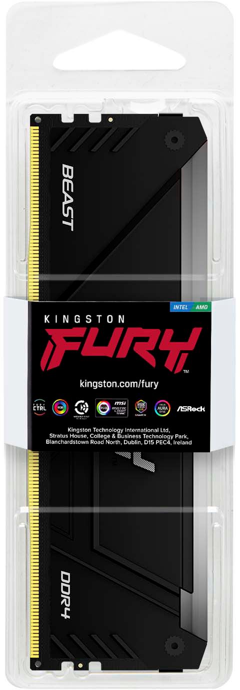 Память ПК Kingston DDR4 16GB 3200 FURY Beast RGB