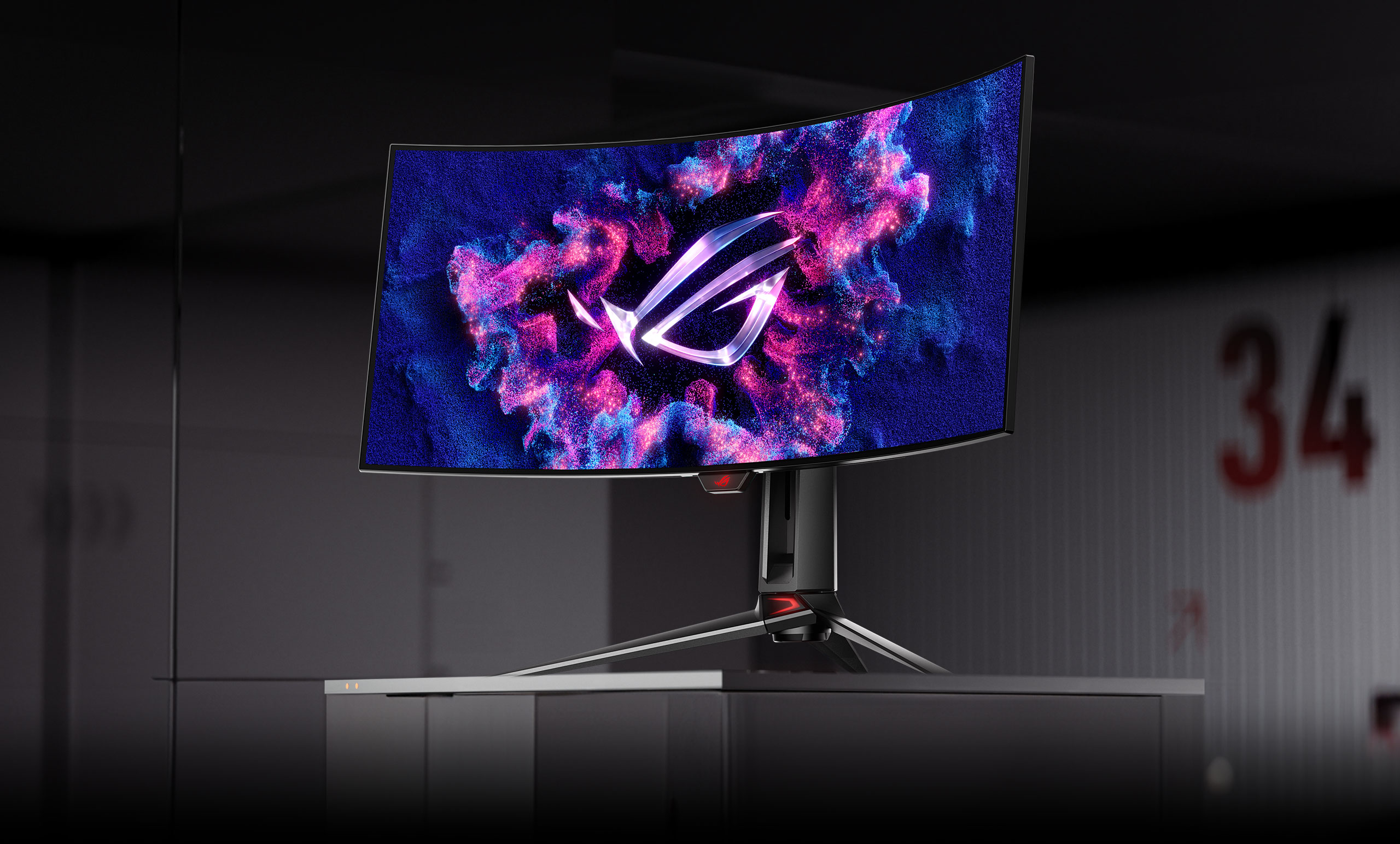 Монітор Asus 33.9" ROG Swift PG34WCDM 2xHDMI, DP, USB-C, 3xUSB, MM, OLED, 3440x1440, 21:9, 240Hz, 0.03ms, DCI-P3 99%, CURVED, Ad