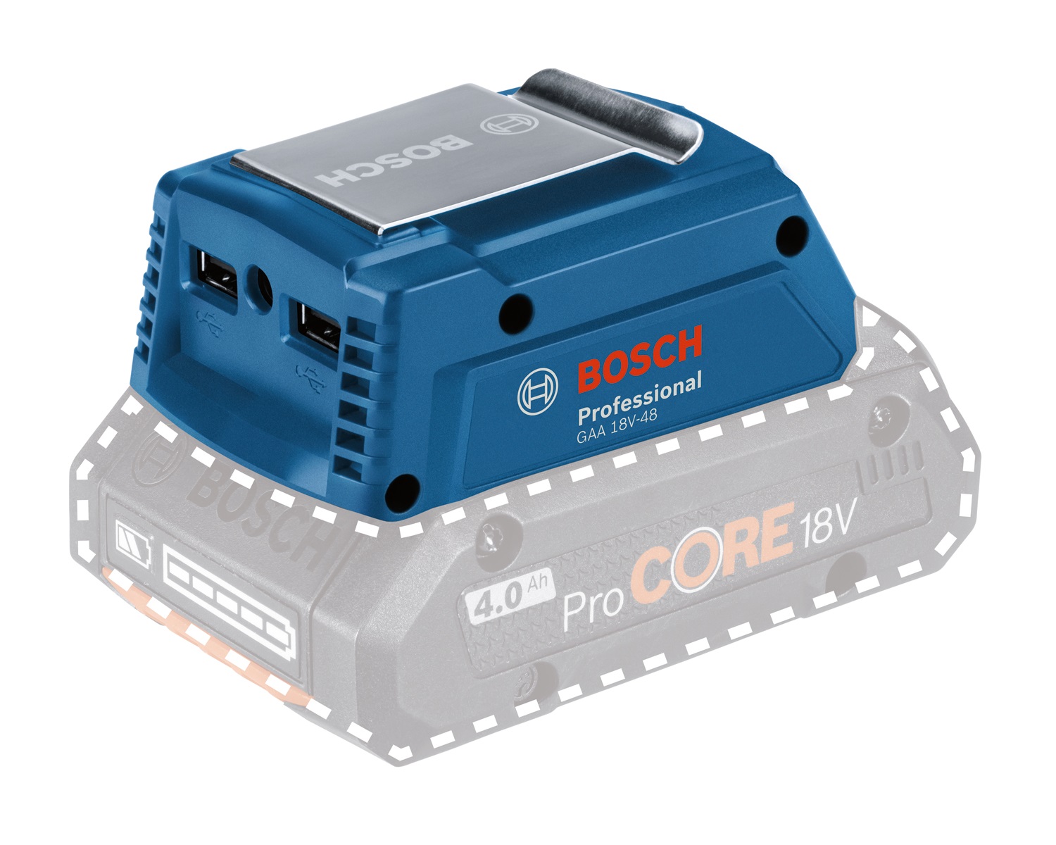 USB-адаптер для батареек Bosch GAA 18V-48 Professional, 2.4 А