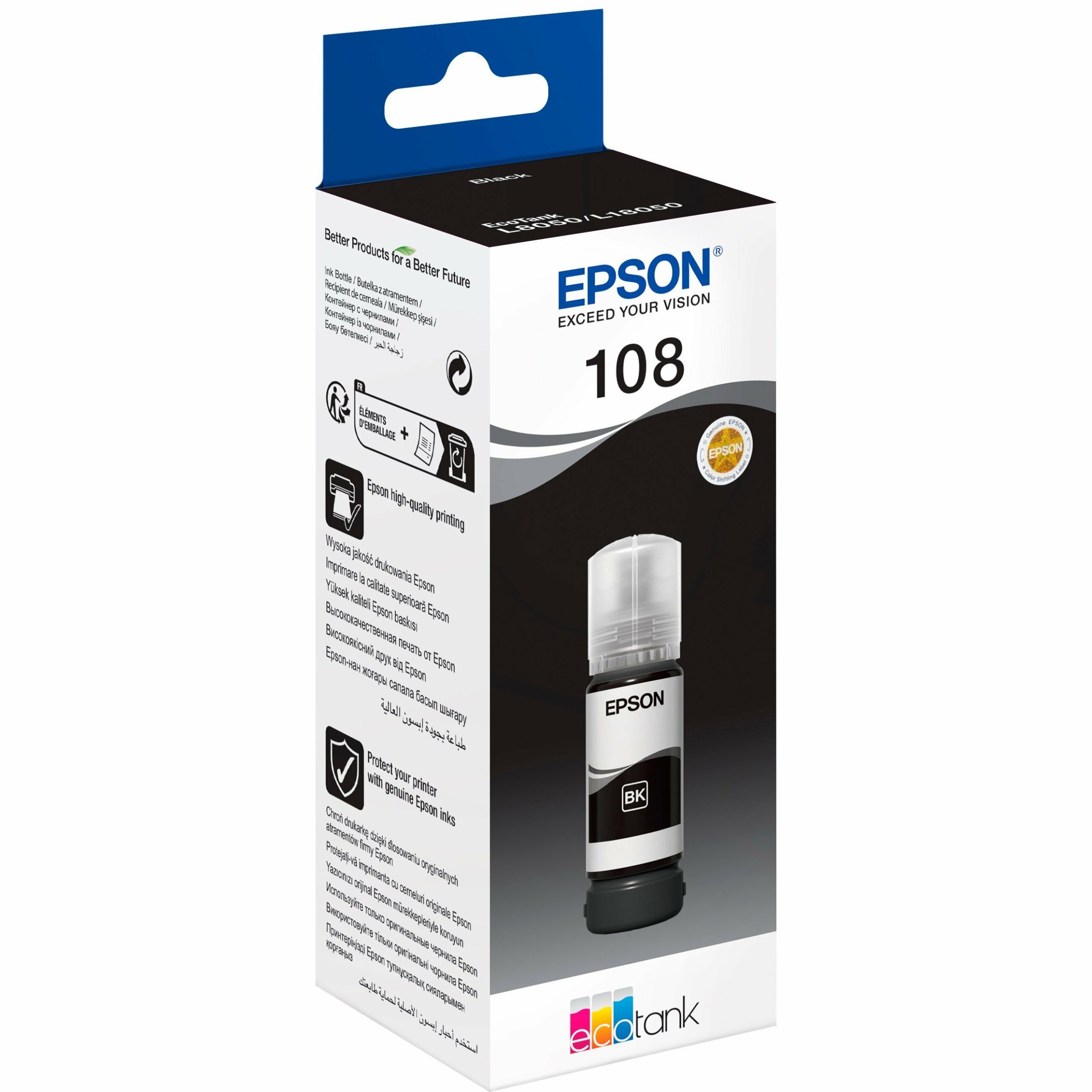 Контейнер з чорнилом Epson 108 EcoTank L8050/L18050 black