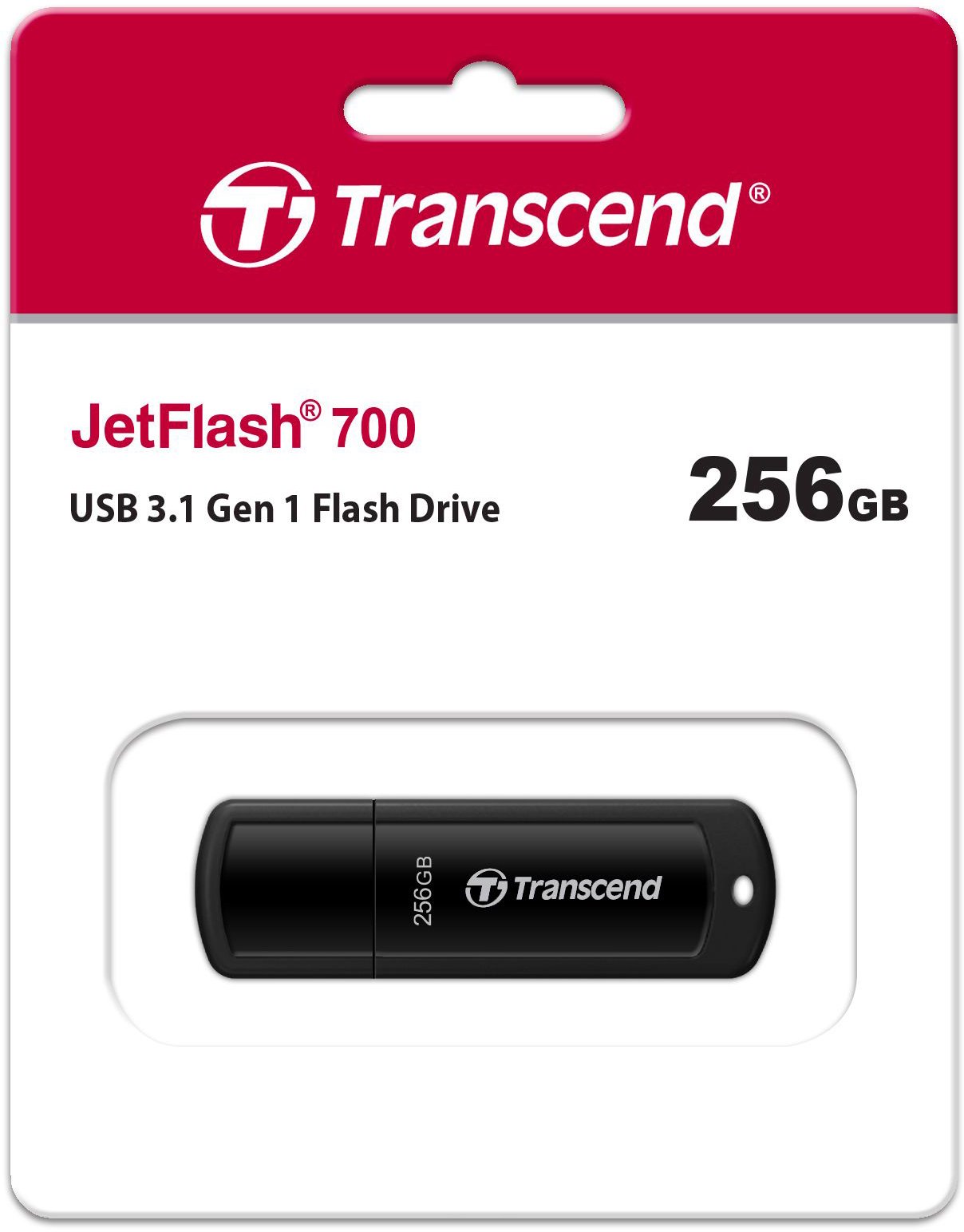 Накопичувач USB 3.1 Transcend Type-A JetFlash 700 256GB Black (TS256GJF700)