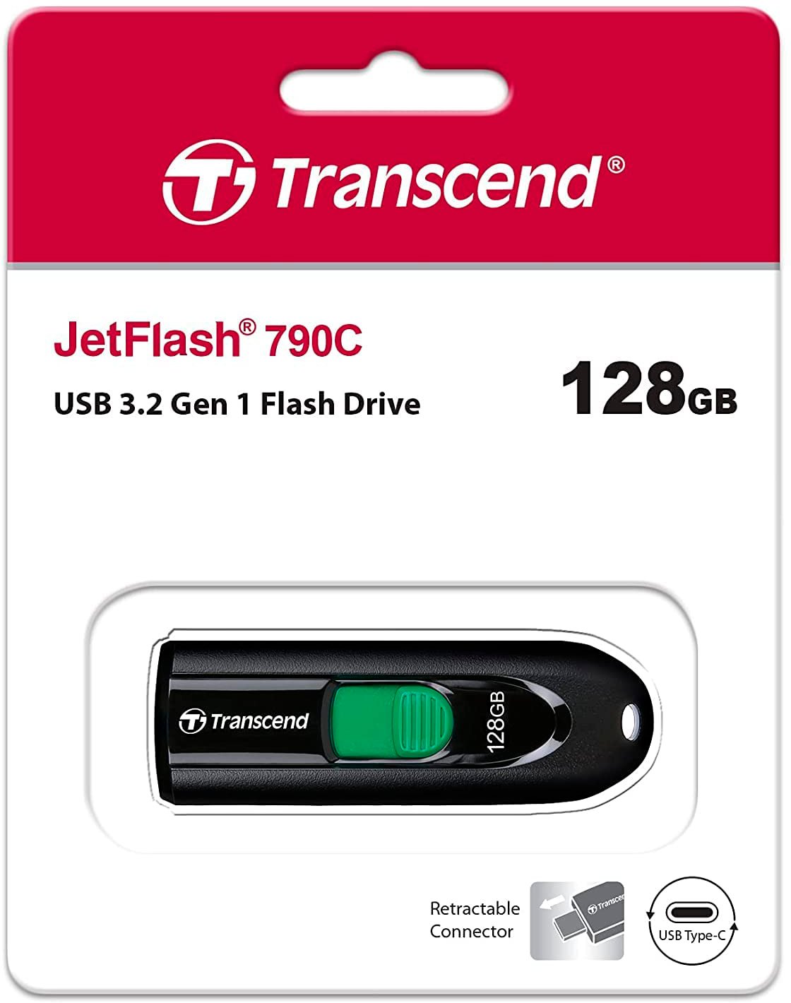 Накопичувач USB 3.2 Transcend Type-C JetFlash 790C 128GB Black (TS128GJF790C)