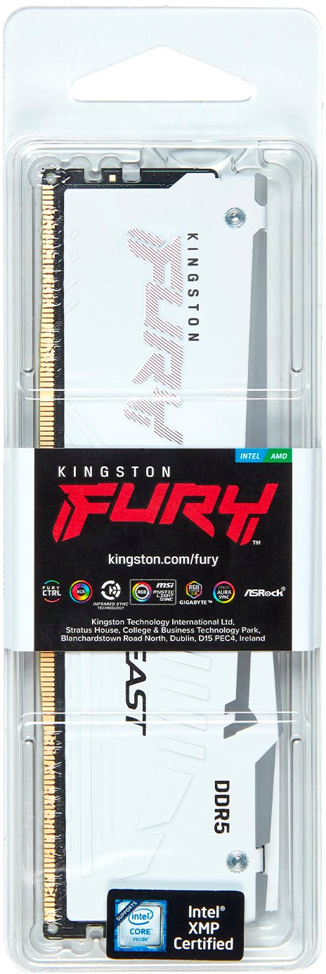 Память ПК Kingston DDR5 32GB 5200 FURY Beast Белый RGB EXPO (KF552C36BWEA-32)