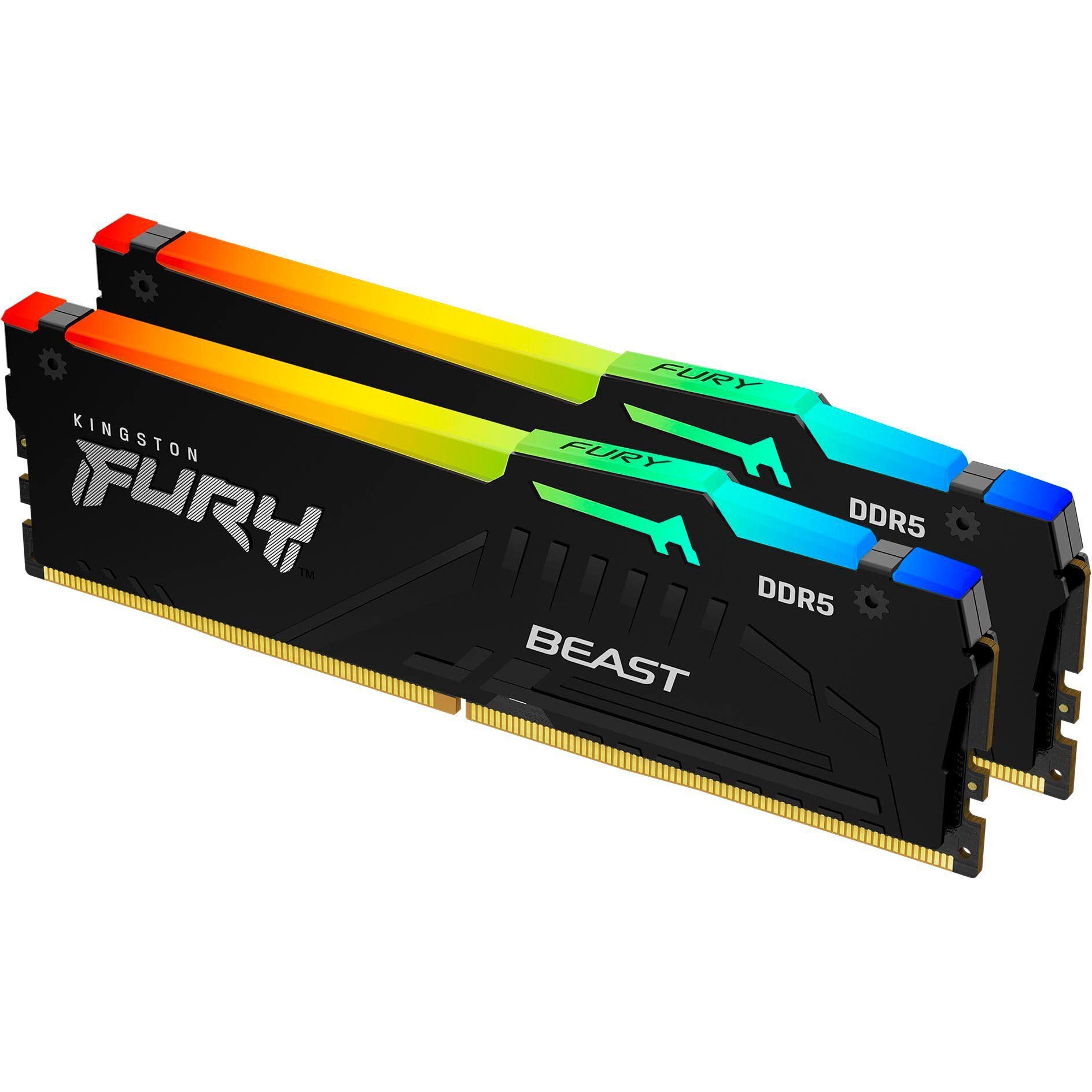 Пам`ять ПК Kingston DDR5 64GB KIT (32GBx2) 5600 FURY Beast RGB (KF556C40BBAK2-64)