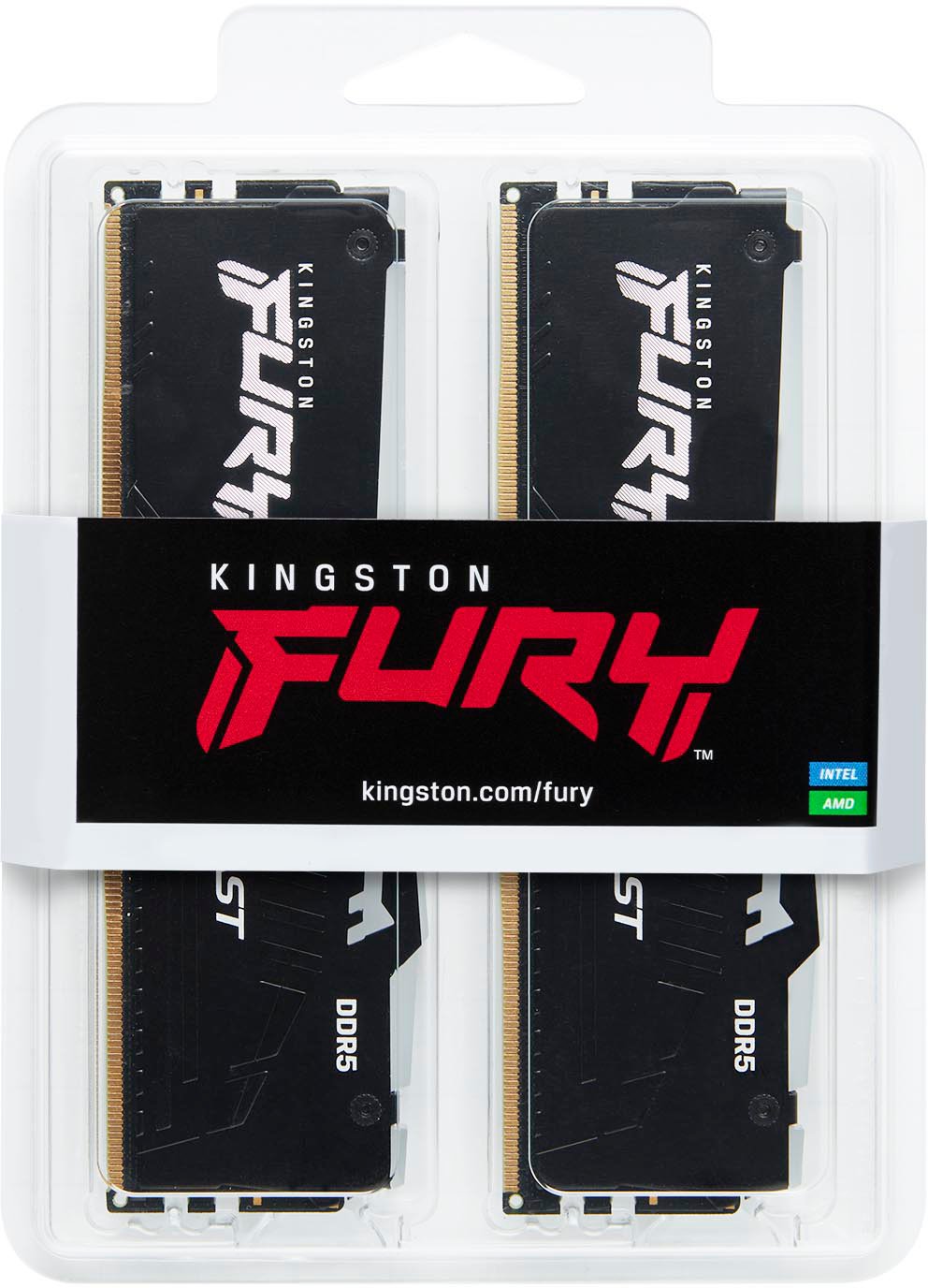 Пам`ять ПК Kingston DDR5 64GB KIT (32GBx2) 5600 FURY Beast RGB (KF556C40BBAK2-64)