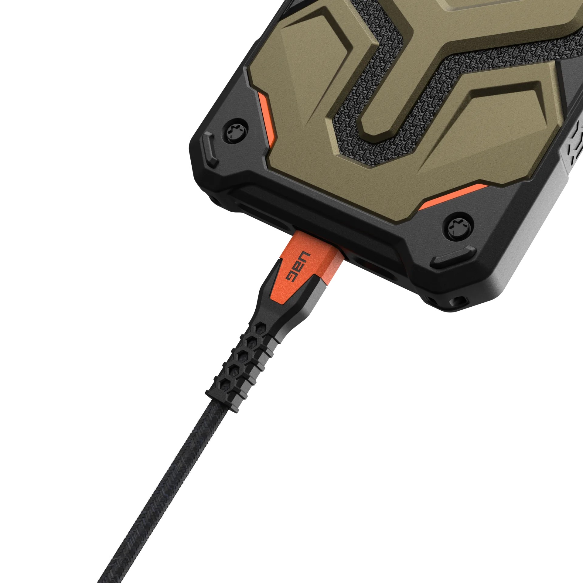 Кабель UAG Type-C 1.5м 60Вт Rugged Kevlar Black/Orange (9B4413114097)