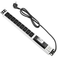 Розетка MIRSAN Group PDU 9XIEC 320 IEC C13 роз`єми 1U, 19", БЕЗ перемикача (MR.PRZ1U9IE.C13)