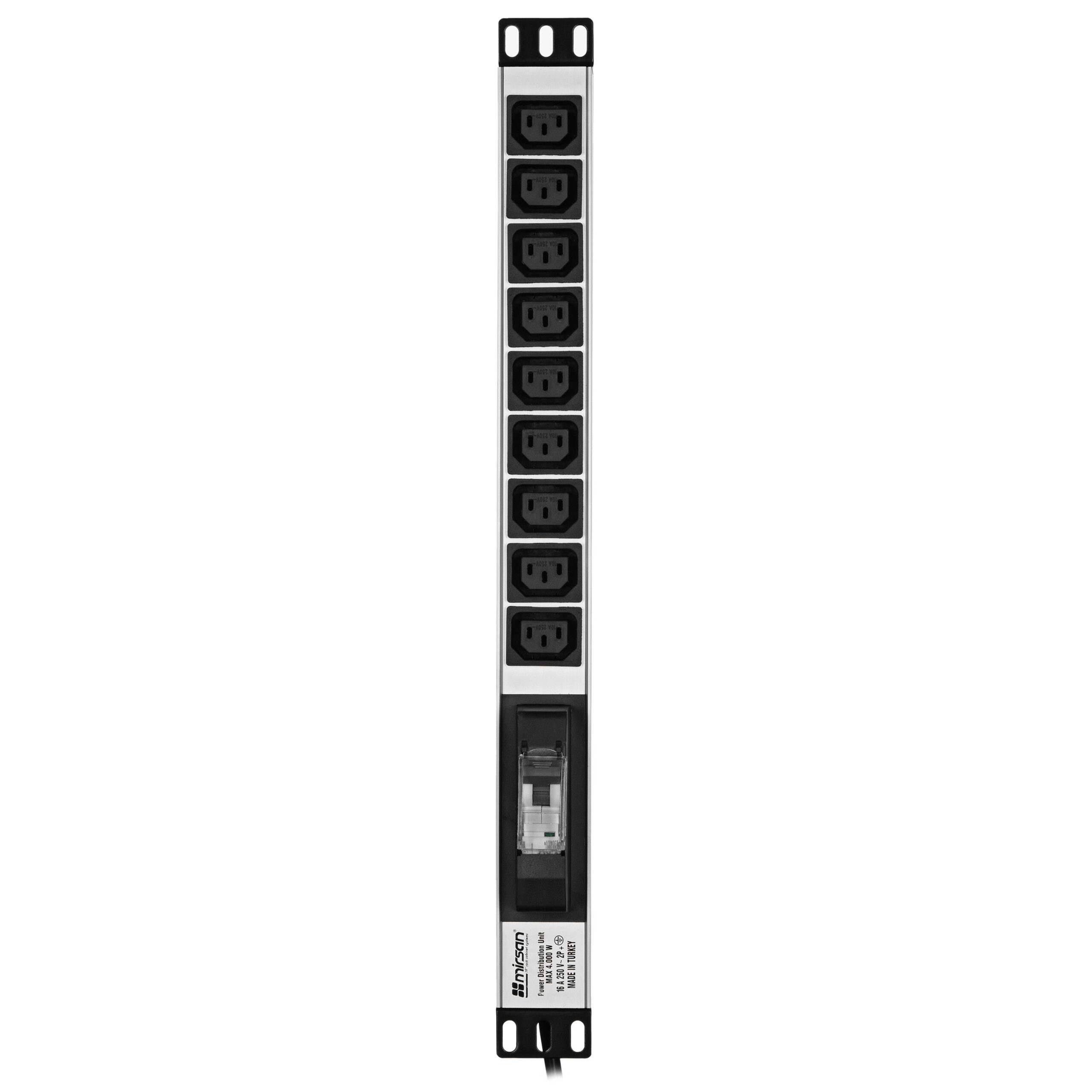 Розетка MIRSAN Group PDU 9XIEC 320 IEC C13 роз`єми 1U, 19", БЕЗ перемикача (MR.PRZ1U9IE.C13)