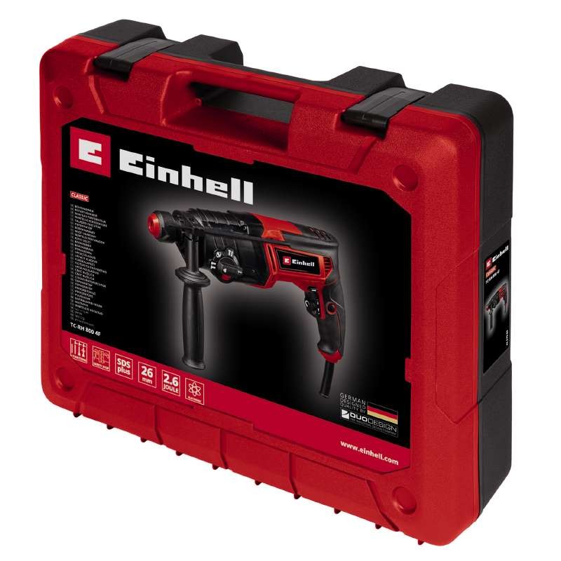 Перфоратор Einhell TC-RH 800 4F, SDS-plus, 800Вт, 2.6Дж, кейс, 3.2кг