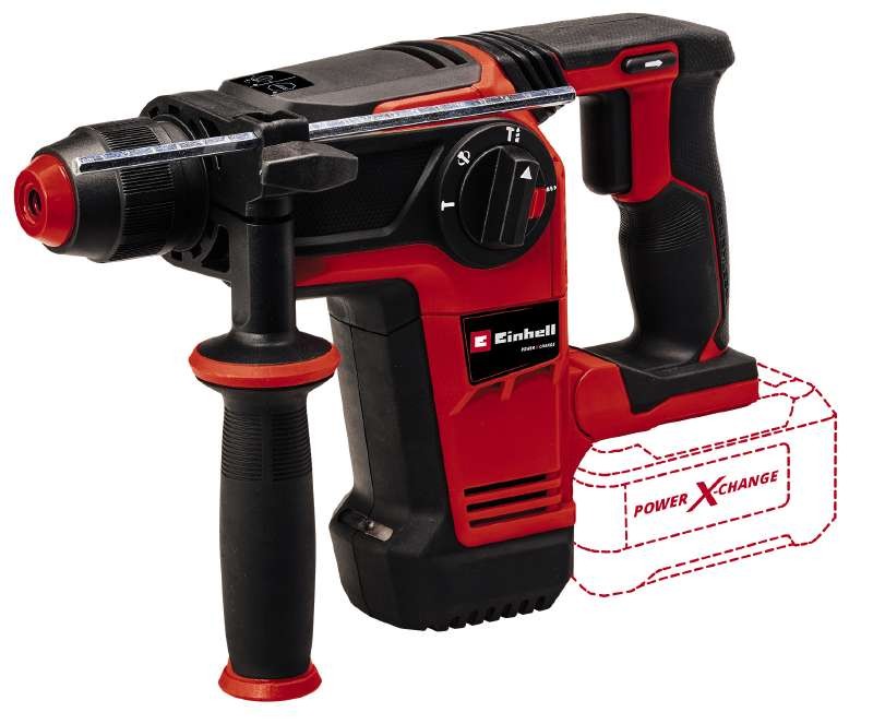 Перфоратор акумуляторний Einhell TP-HD 18/26LI BL - Solo, SDS-plus, PXC 18В, 2.6Дж, 0-1200об•хв, 5500уд•хв, безщітковий, 3кг, бе