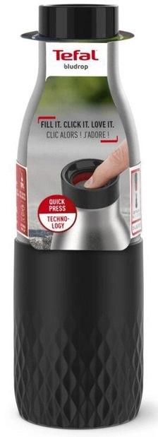 Термопляшка Tefal Bludrop soft touch, 500мл, нержавіюча сталь, графітий