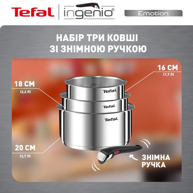 Набір посуду Tefal Ingenio Emotion 4 предмети (L8964S55)