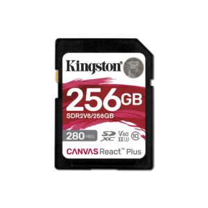 Карта пам`яті Kingston SDXC 256GB Canvas React Plus UHS-II 280R/150W U3 V60 для Full HD/4K (SDR2V6/256GB)