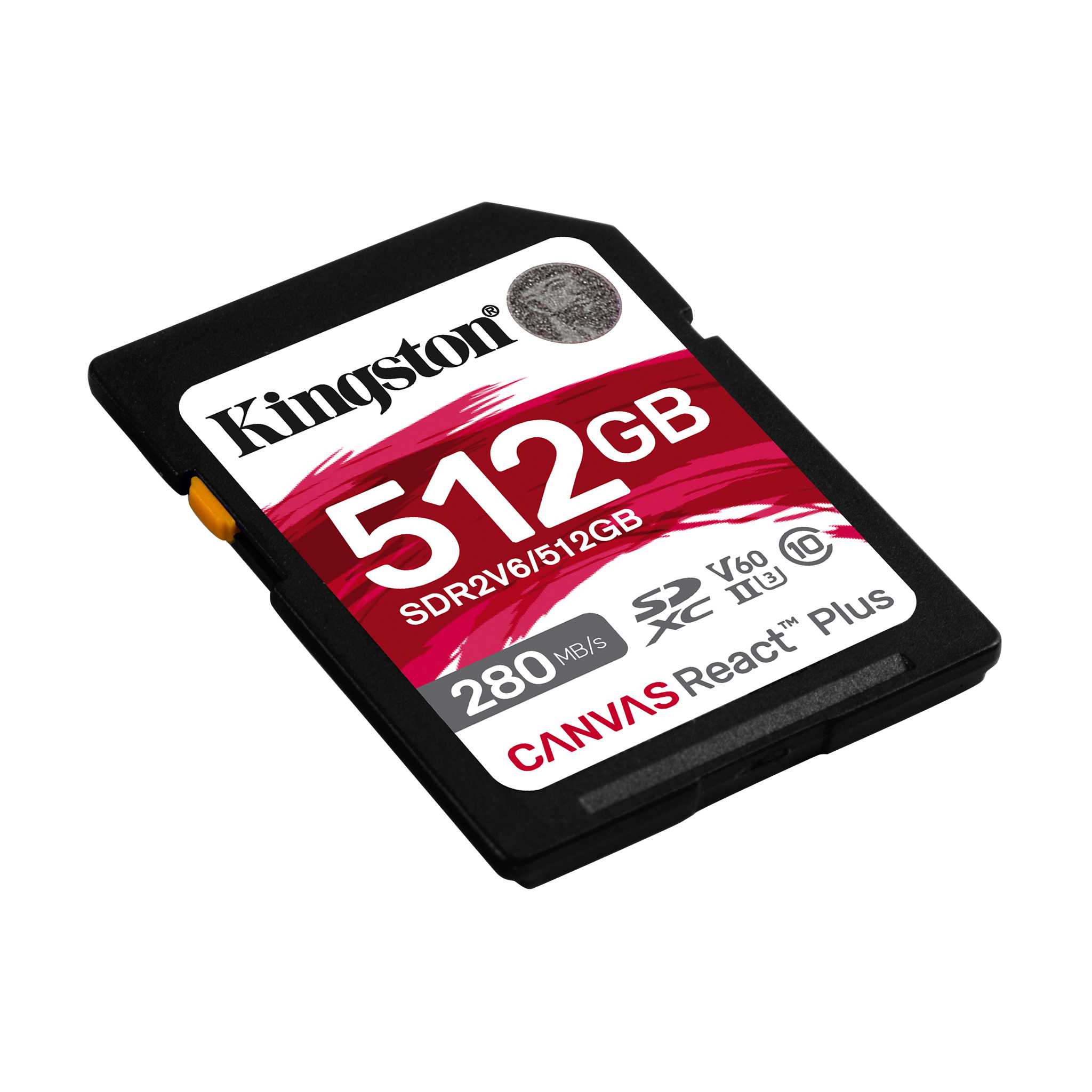 Карта памяти Kingston SDXC 512GB Canvas React Plus UHS-II 280R/150W U3 V60 для Full HD/4K (SDR2V6/512GB)