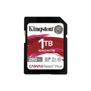 Карта пам`яті Kingston SDXC 1TB Canvas React Plus UHS-II 280R/150W U3 V60 для Full HD/4K (SDR2V6/1TB)