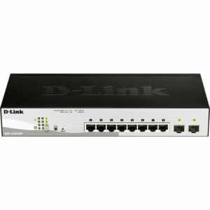 Комутатор D-Link DGS-1210-08P/E 8x1GE PoE, 2xSFP