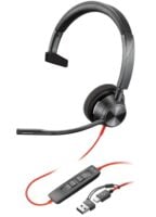 Гарнітура комп`ютерна моно On-ear Poly Blackwire 3310-M, USB-A, USB-C (8X216AA)