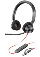 Гарнитура стерео компьютерная On-ear Poly Blackwire 3320-M, USB-A, USB-C (8X220AA)